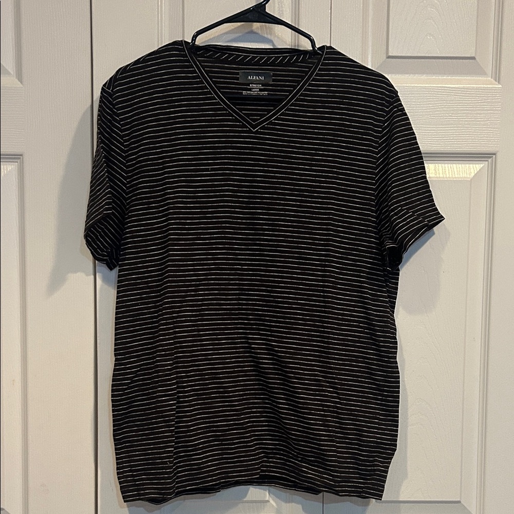 Alfani Black V-Neck with Stripes